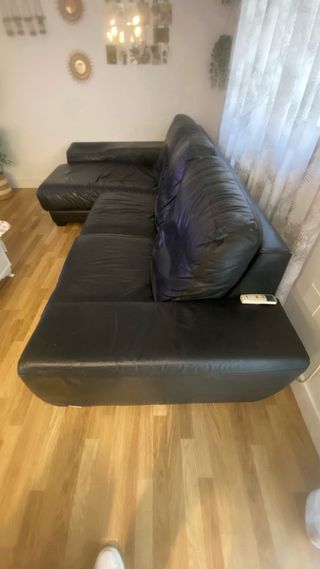 Sofá cheslong piel 3 plazas