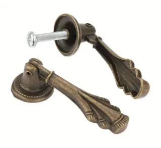 10 tiradores de metal dorado envejecido articulado