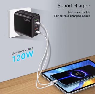 LIQUIDACION Cargador rapido 120w+ 2cable usb C.