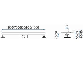 VBChome Canaleta de ducha de 70 cm, color negro