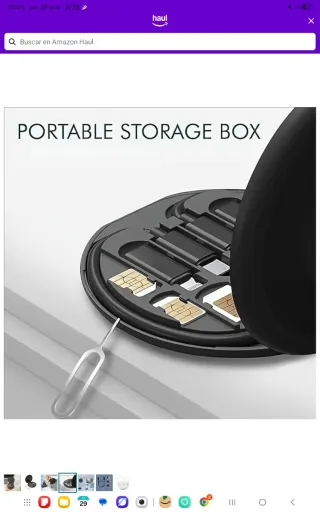 Caja organizadora de cables portátil negra nueva