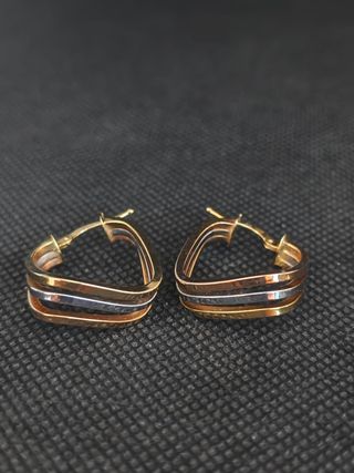 Pendientes oro 18k tres oros 051-04-00522
