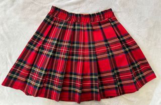 Mini falda a cuadros roja