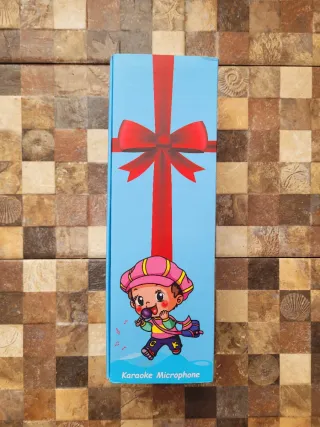 Micrófono Karaoke Inalámbrico Bluetooth LED Rosa.