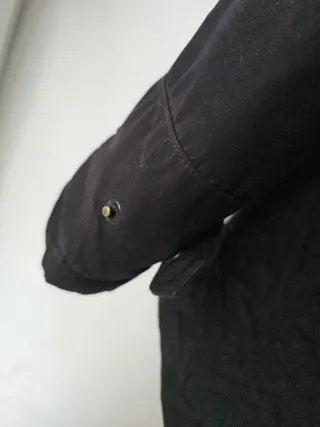 Parka Negra Produkt con Capucha de Pelo M