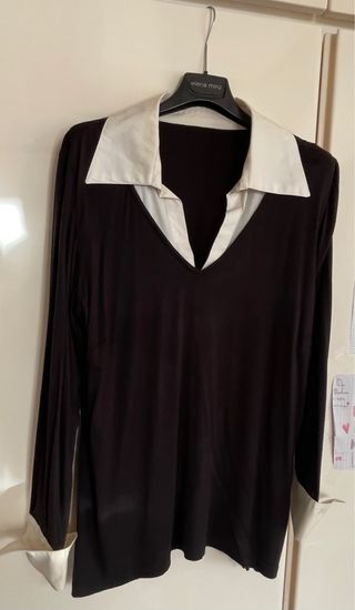 Maglia donna con collo e polsini integrati tg XL