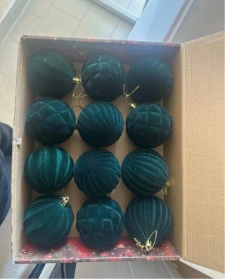 Palline di Natale di velluto verde