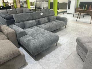 Sofá Chaise Longue Gris Tela