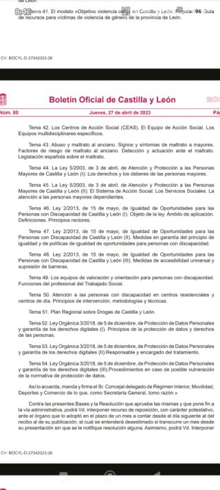 Temario oposición Trabajo Social Ayuntamiento León