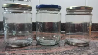 12 frascos cristal tamaños variados