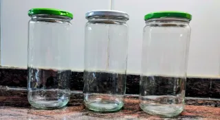 12 frascos cristal tamaños variados