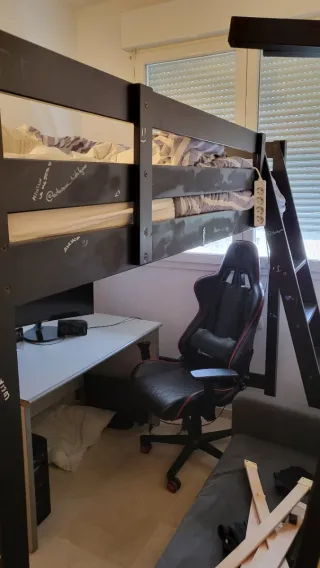 Cama alta, litera de 135cm ×200