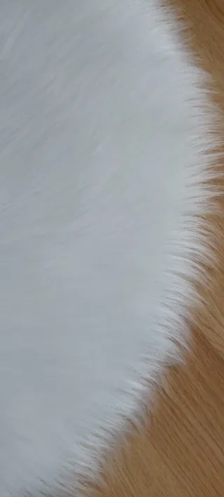 Alfombra redonda pelo blanco