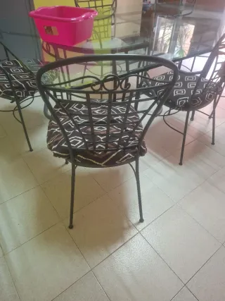 Conjunto mesa jardin con 6 sillas