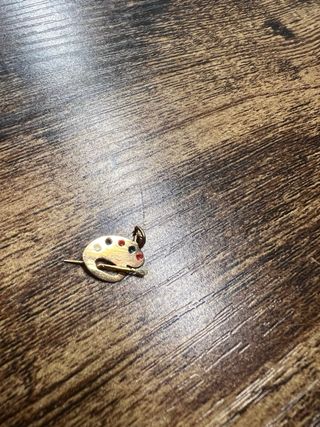 Colgante oro 18k Paleta Pintor  y Pincel