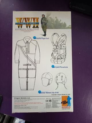 Escala 1:6 figura  Piloto aviador Stuka Luftwaffe