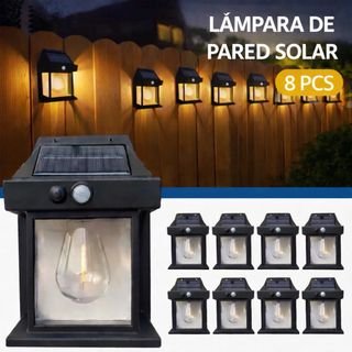 8 focos solares lámpara