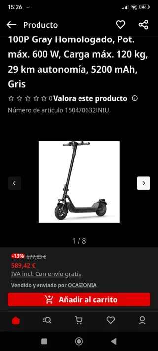 Patinete eléctrico de la marca NIU, ideal para des