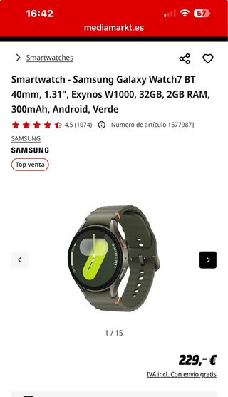 Reloj inteligente galaxy Watch7 nuevo sin estrenar