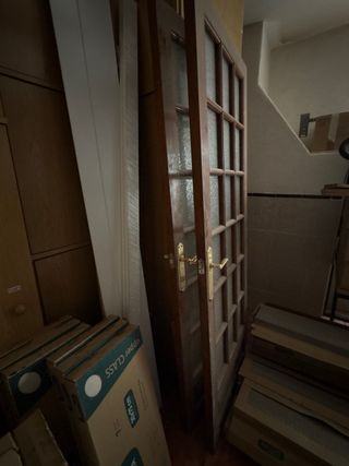 Puertas antiguas madera maciza con cristal