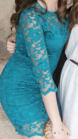 Vestido de fiesta azul turquesa