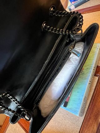 Borsa a spalla media Saint Laurent Loulou in nero