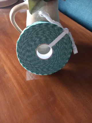 Rollo de cinta verde a cuadros vichy