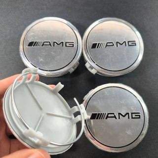 TAPABUJES MERCEDES AMG 75mm CROMADO - EMBLEMAS AMG