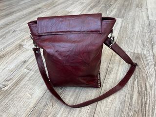 Bolso de lujo de cuero auténtico burdeos- Nuevo