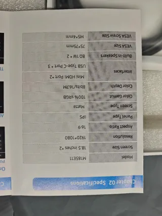 UPERFECT Delta 18.5" 100Hz Portable Monitor Dual