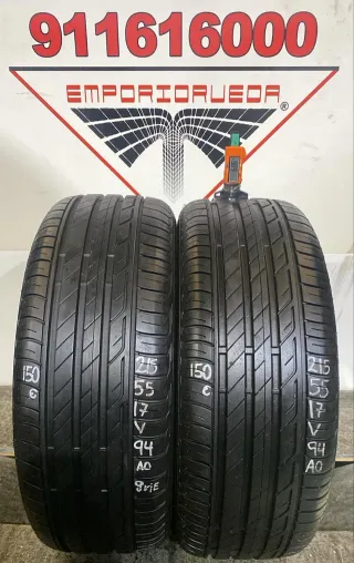 215 55 17 V BRIDGESTONE RUEDA AL 90% VIDA UTIL