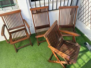 Mesa terraza teka y 4 sillas