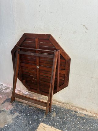 Mesa terraza teka y 4 sillas