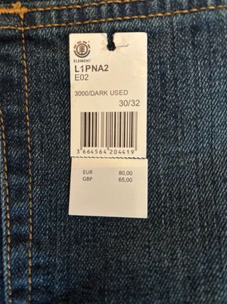 Pantalon Vaquero Element Slim Tapered. Dark Used