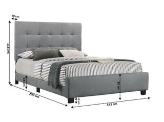 Cama Matrimonio Gris Tela