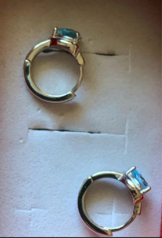 Pendientes Plata Corazón Aguamarina