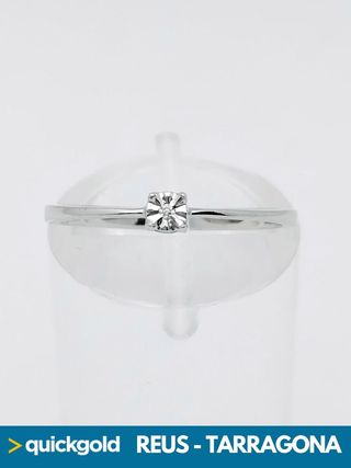 040-01-00412 ANILLO ORO BLANCO 18K SOLITARIO T11