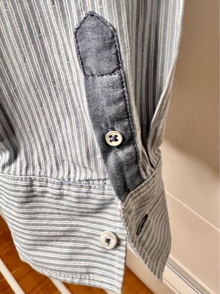 Camisa Mujer a rayas gris y blancas