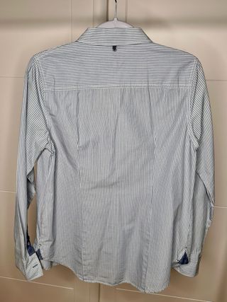 Camisa Mujer a rayas gris y blancas