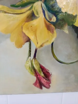 Cuadro grande al óleo,flores, moderno.