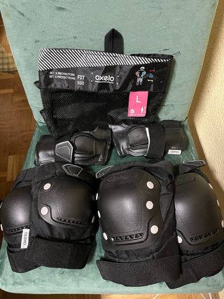 Set 3 protecciones roller adulto FIT500 Negro L