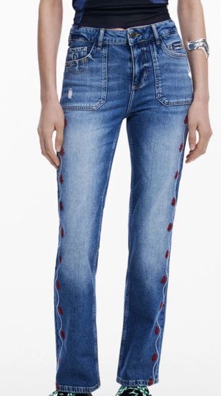 Vaquero Desigual con bordados, nuevo con etiqueta