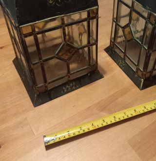 Dos lámparas rústicas de techo colgantes