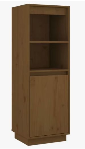 Alto de Madera Maciza Pino 37x34x110cm Marrón Miel