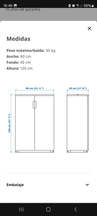 Armario Archivador IKEA GALANT blanco 80x120