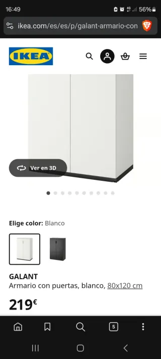 Armario Archivador IKEA GALANT blanco 80x120