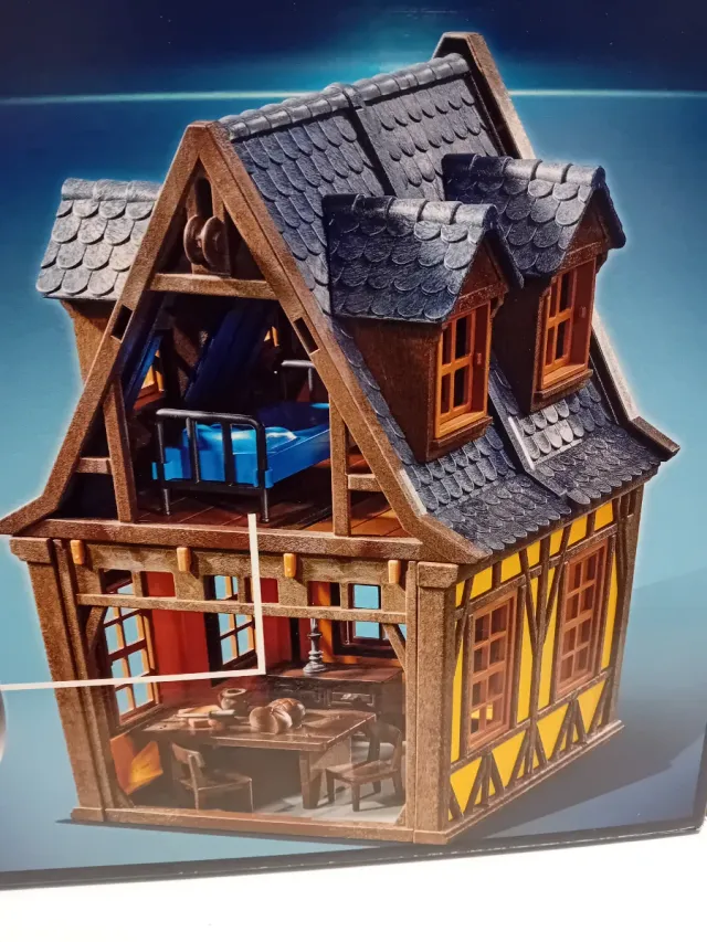 Playmobil casa vintage y scooter mochilero precint