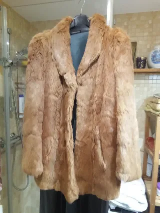 Solo hoy baja Abrigo piel pelo natural conejo NUEV