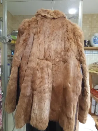 Solo hoy baja Abrigo piel pelo natural conejo NUEV