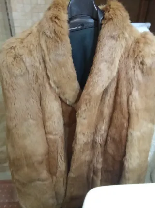 Solo hoy baja Abrigo piel pelo natural conejo NUEV